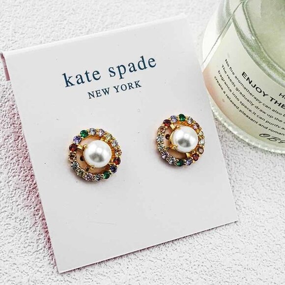 Kate Spade Multi-Gem Inlaid Stud Earrings - Picture 4 of 5